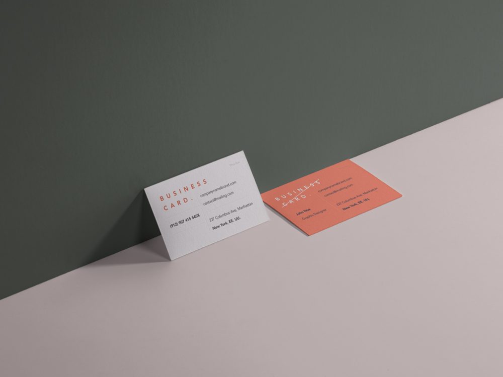 Download Perspective Business Cards Showcase Free Mockup | Mockup+