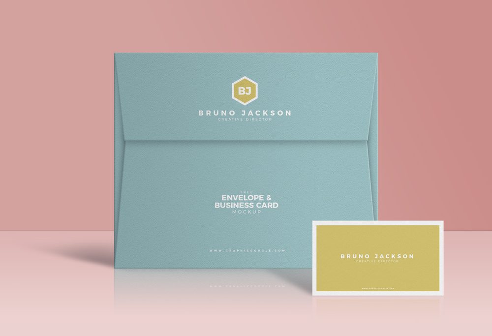 Download Envelope with Business Card Free Mockup | Mockup+