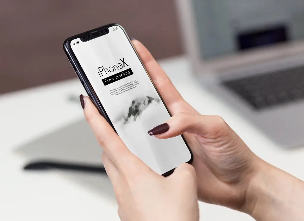 Download iPhone X in Office Set free PSD | Mockup+