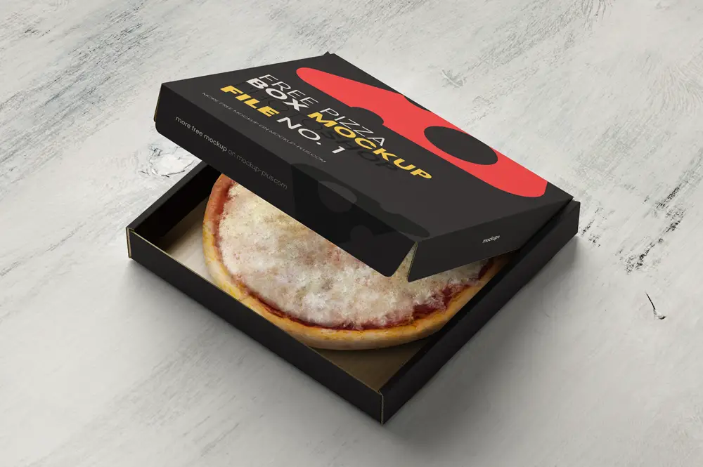 Download Opened Pizza Box Free Mockup | Mockup+