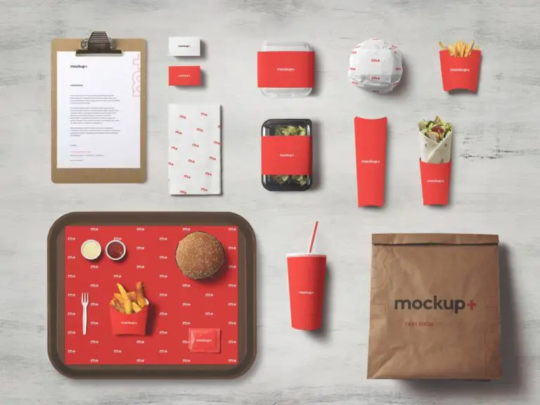 Download Fast Food Brand Identity Free Mockup | Mockup+