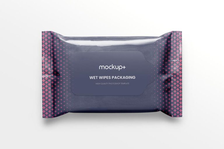 Download Wet Wipes Packaging Mockup Free PSD | Mockup+